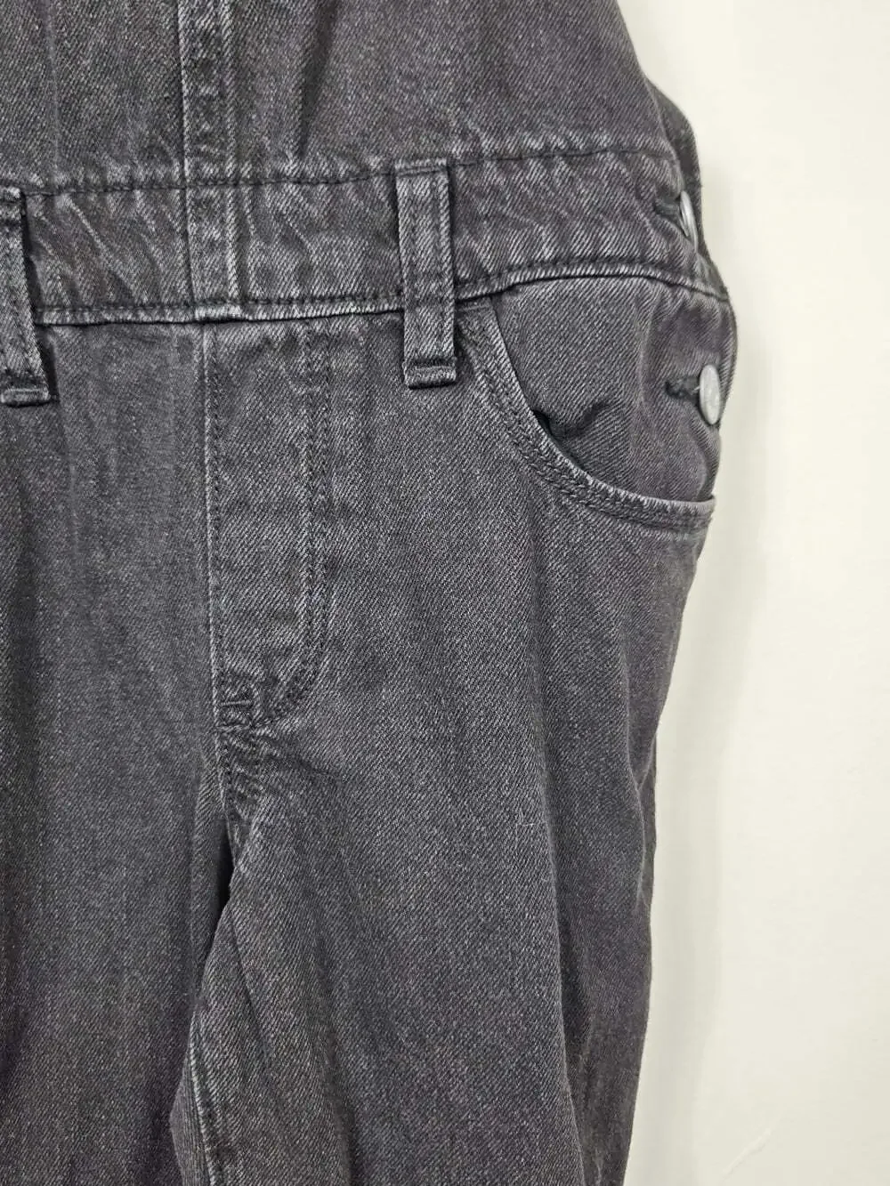 Old Navy Girls Black Denim Overalls Size Large 10-12 Skater Grunge